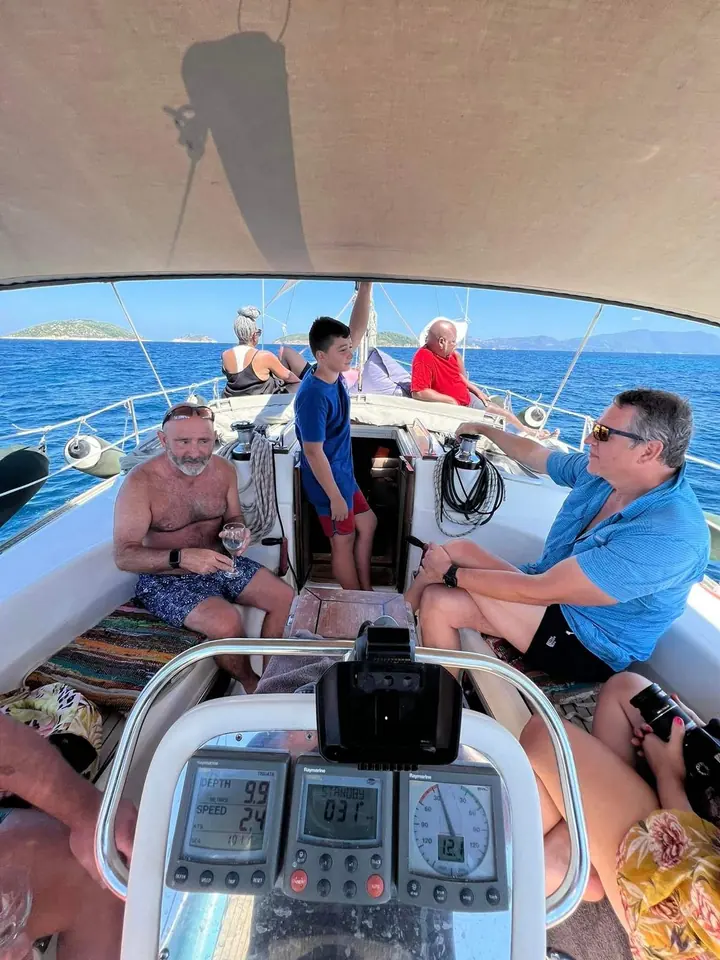Relaxing on the aft deck