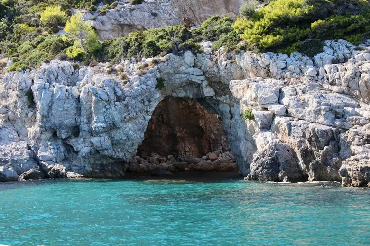 A cave in the rocky coastline