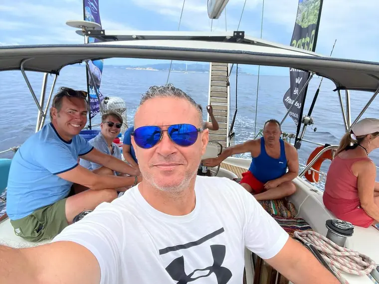 A selfie with guests on board